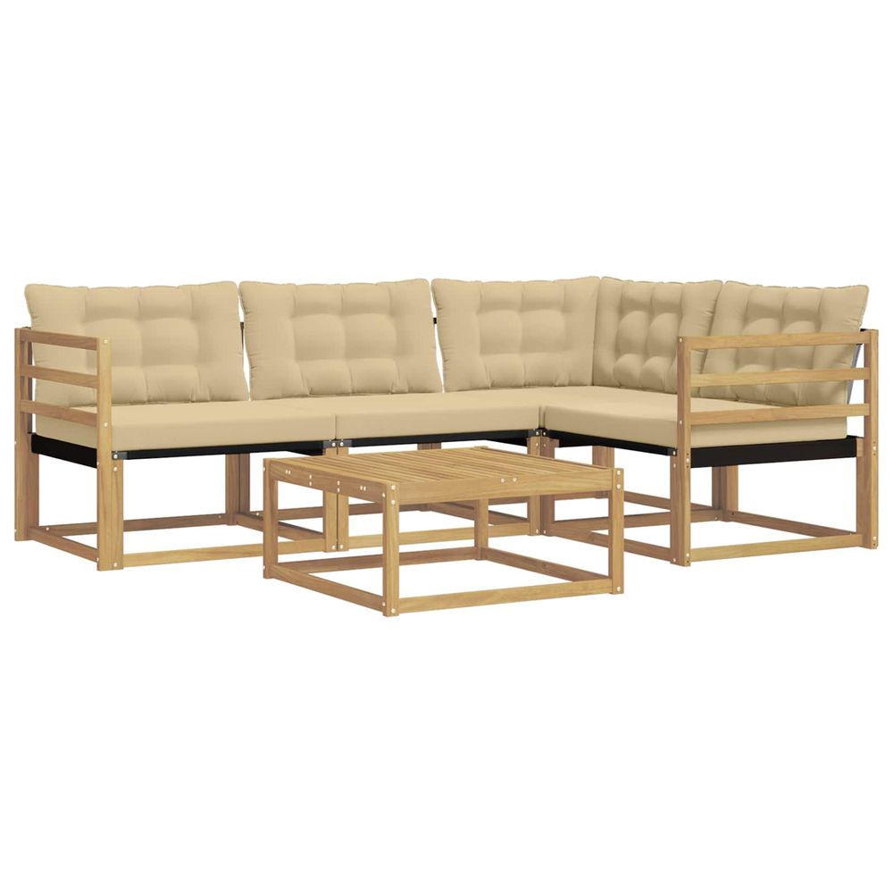 Ensemble de canapés d'extérieur 5 pc blanc et beige