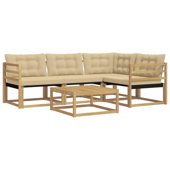 Ensemble de canapés d'extérieur 5 pc blanc et beige
