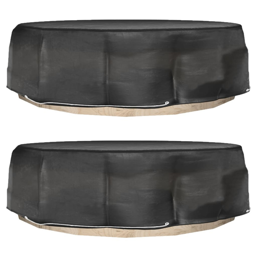 Housses pour salon îlot 2 pcs 8 œillets ø188x50 cm rond