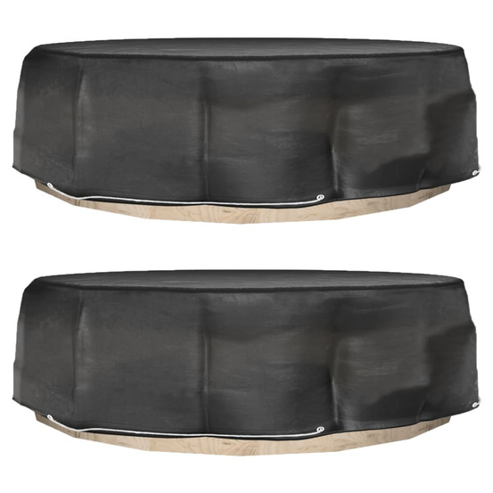 Housses pour salon îlot 2 pcs 8 œillets ø188x50 cm rond