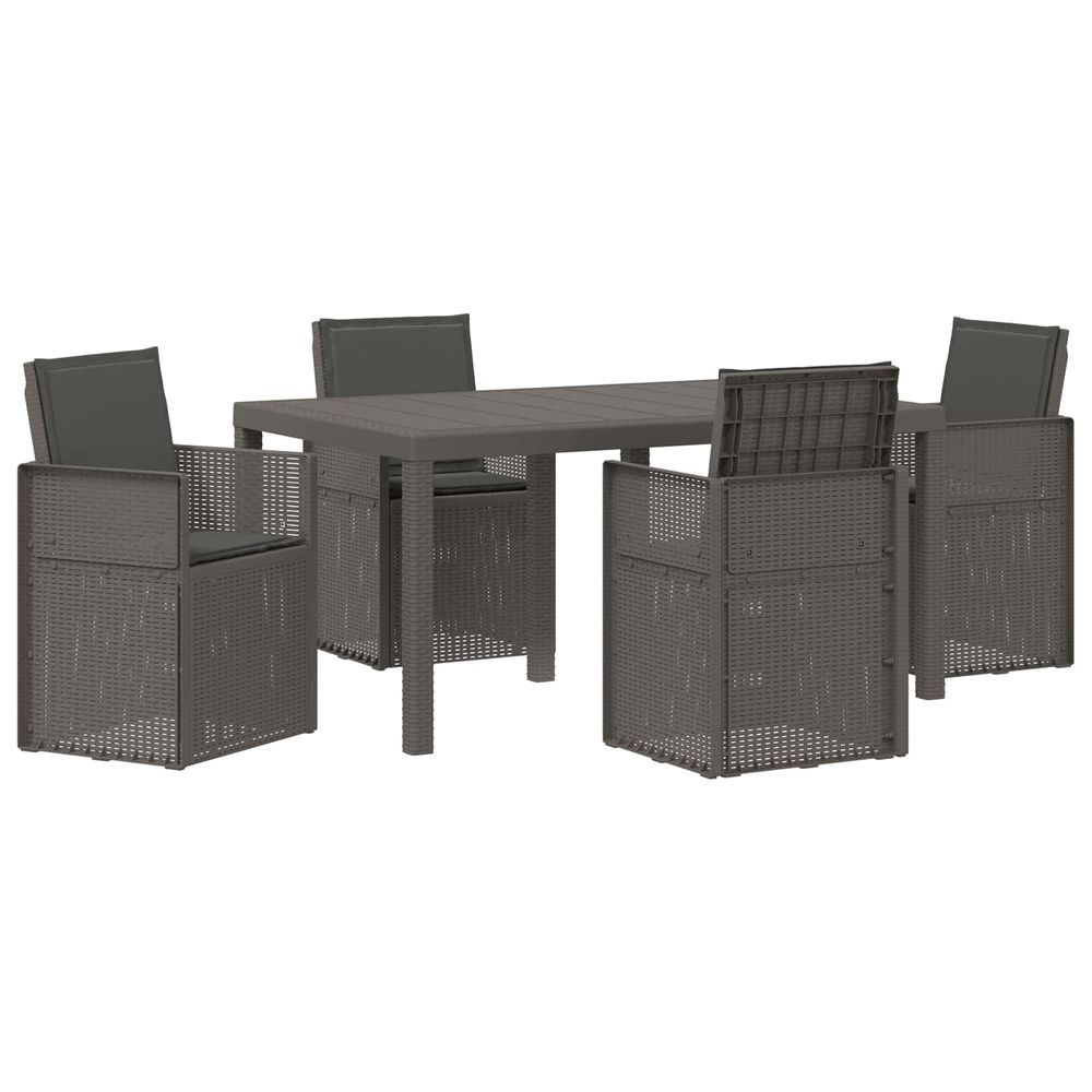 Ensemble de salle à manger pour jardin avec coussin 5 pcs pp