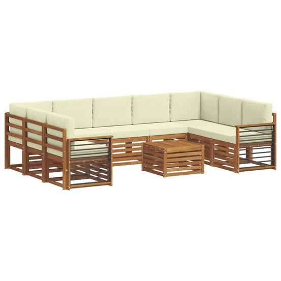 Ensembles de canapés avec coussin 10 pcs naturel et crème