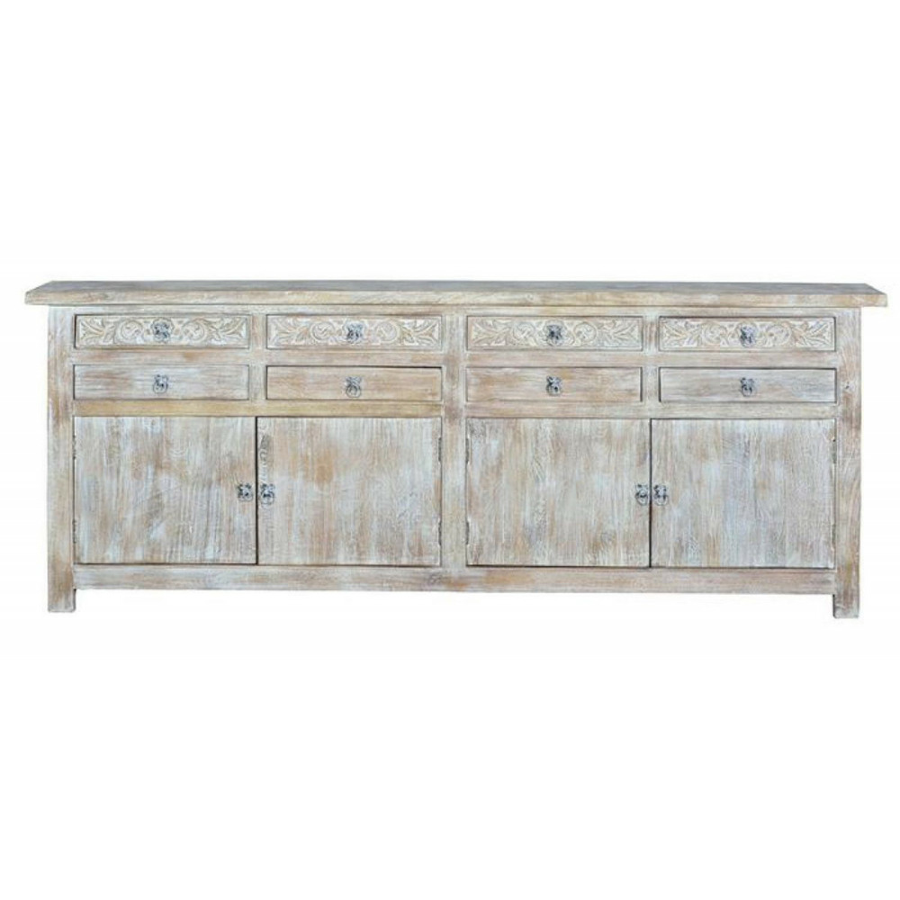 Bahut 8 tiroirs bois blanc - vitalie décoration d'autrefois