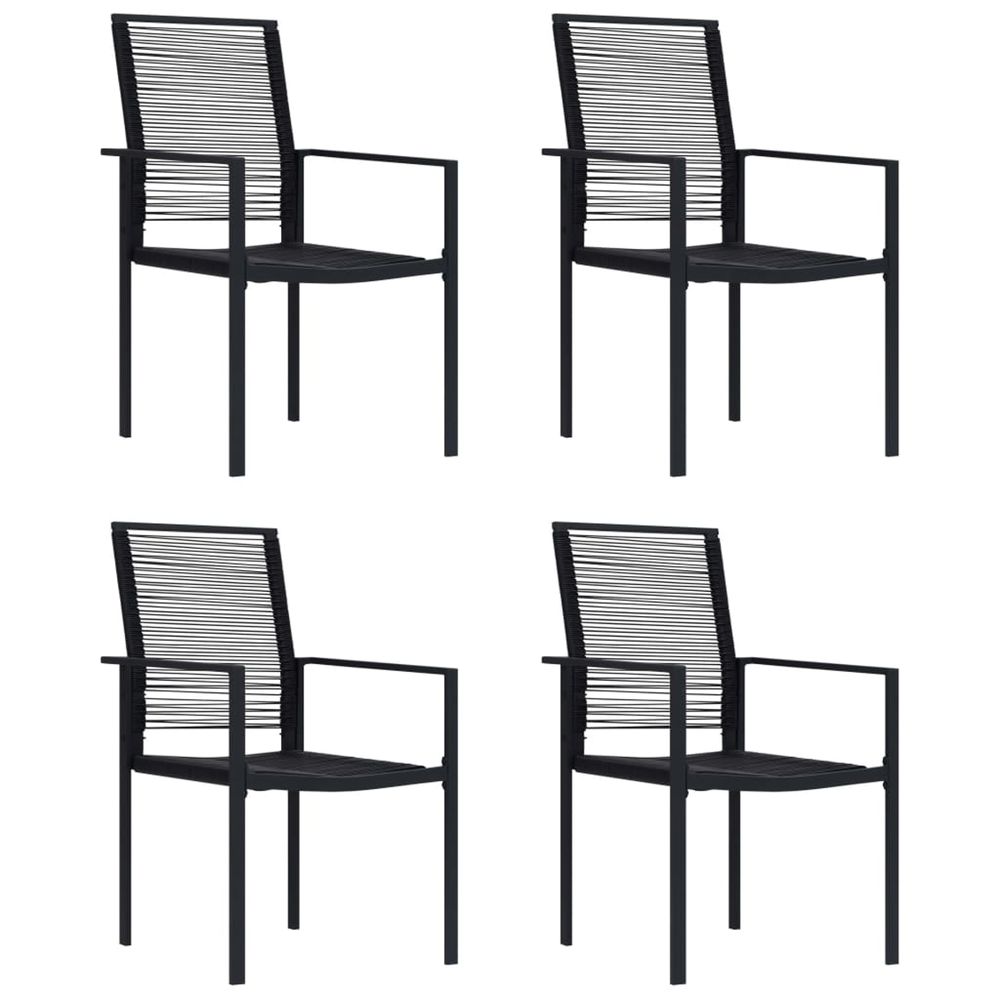 Chaises de jardin lot de 4 rotin pvc noir