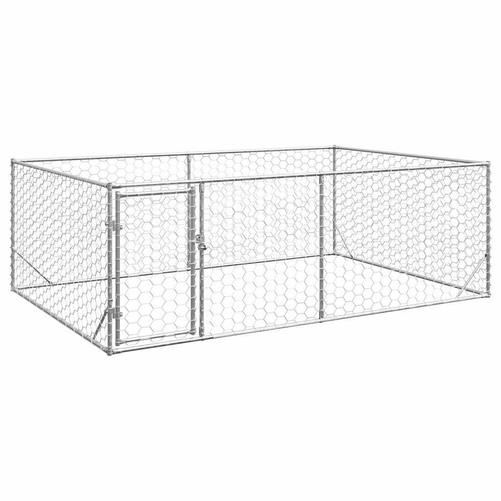 Grand enclos parc pour chien 3x2x1m acier galvanisé porte verrouillable