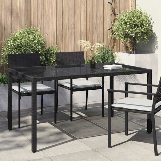 Table de jardin noir 150 x 90 x 75 cm polyrotin