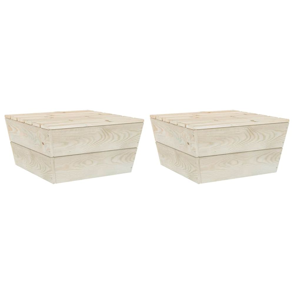Tables de jardin 2 pcs 60x60x30 cm bois d'épicéa imprégné