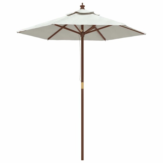 Parasol de jardin avec mât en bois sable 196x231 cm