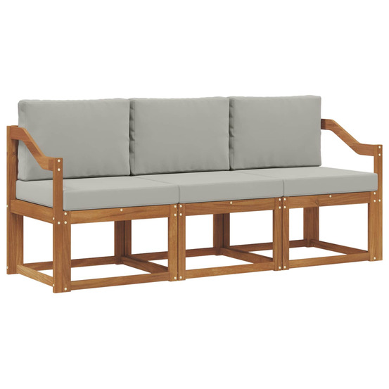 Ensemble de canapés d'extérieur 3 pcs gris naturel et clair