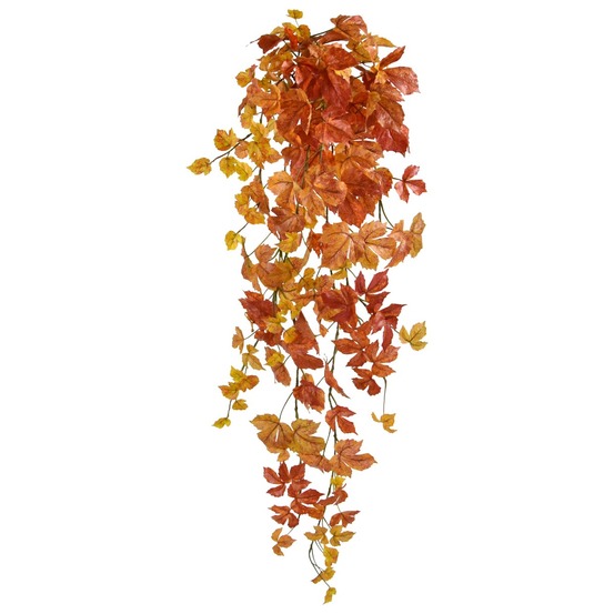 Plante artificielle retombante érable d'automne 90cm orange