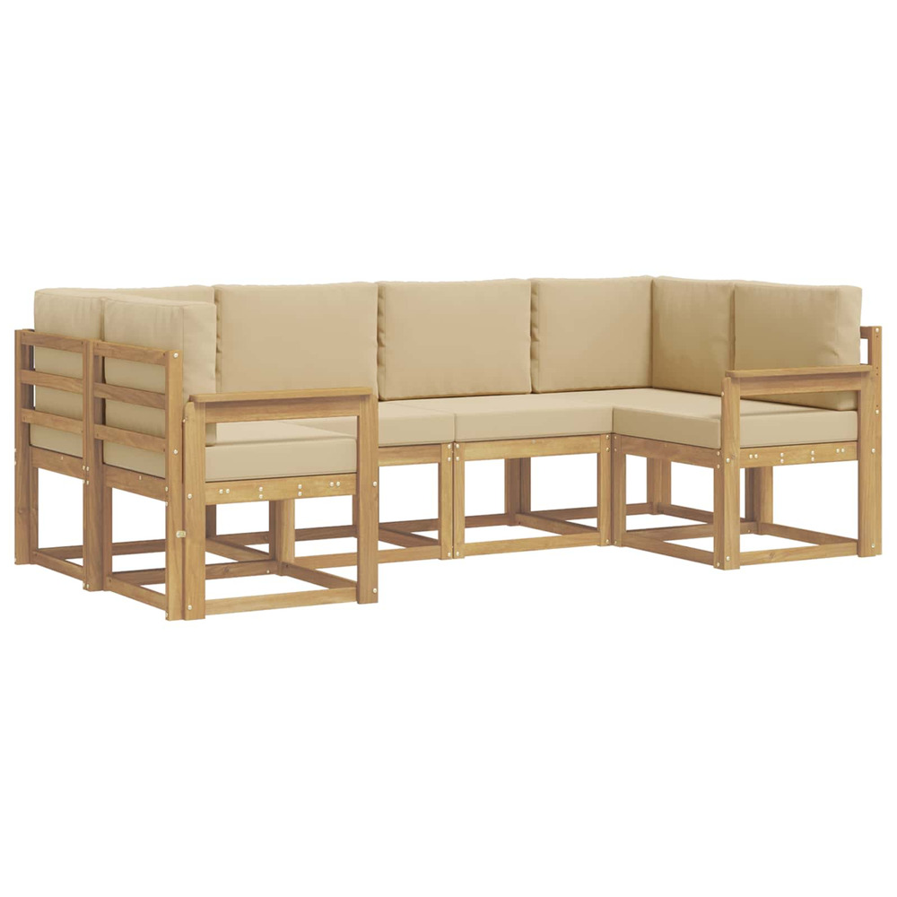 Ensemble de canapés d'extérieur 6 pcs blanc et beige