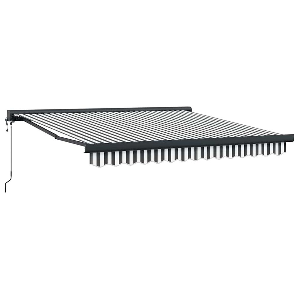 Auvent rétractable anthracite/blanc 3x2,5 m tissu et aluminium