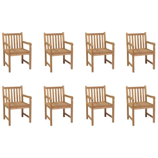 Chaises d'extérieur lot de 8 bois de teck solide