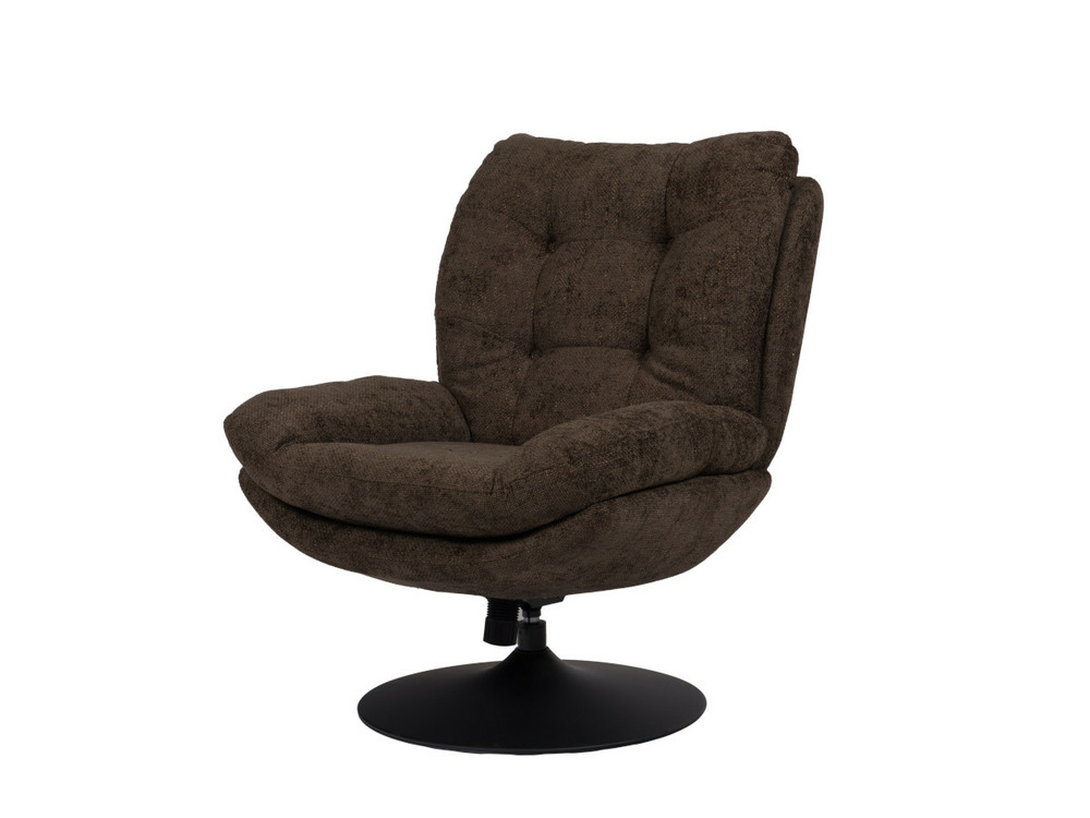 Fauteuil pivotant magnum pied noir, marron