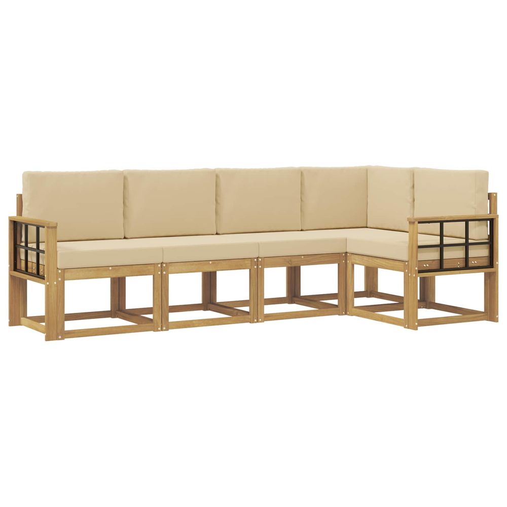 Ensemble de canapés d'extérieur 5 pc blanc et beige