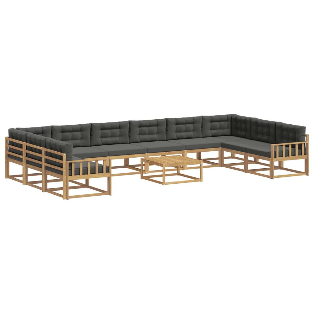 Ensemble de canapés d'extérieur 11 pc blanc et anthracite