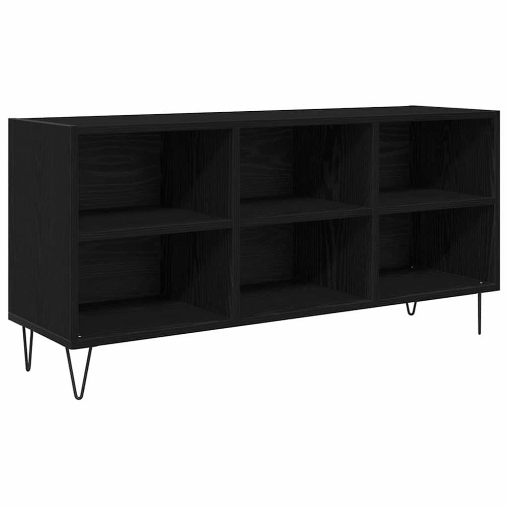 Meuble tv 103,5 x 30 x 50 cm chêne noir bois d'ingénierie