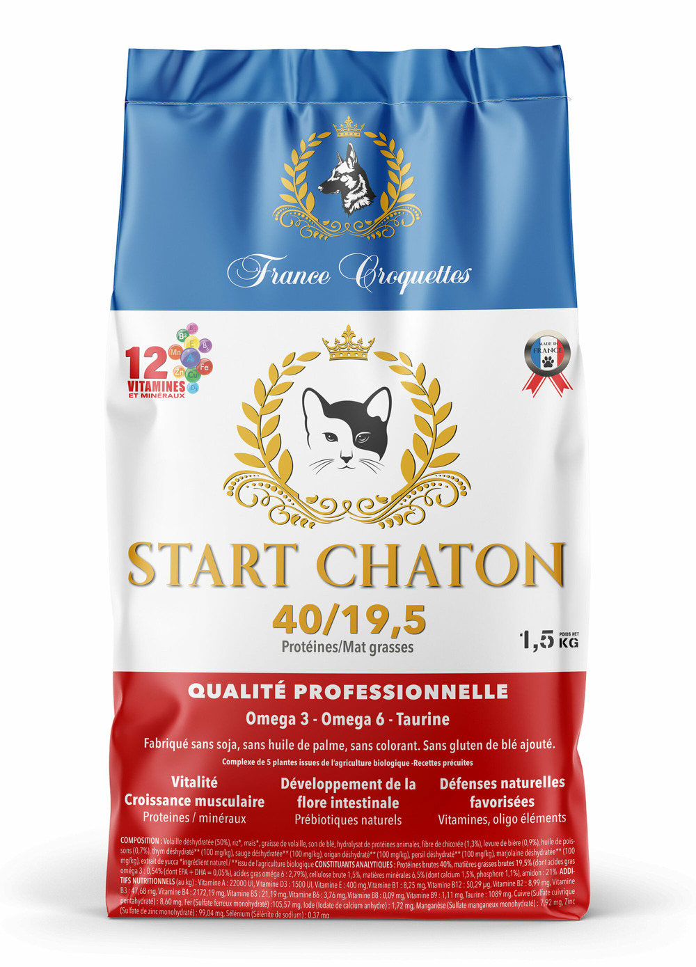 Croquette pour chaton start chaton – 1,5kg – chaton et chatte en gestation et lactation – france croquettes
