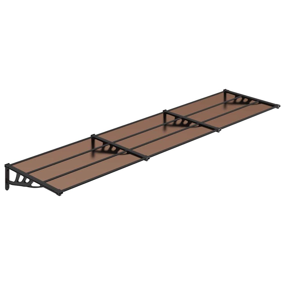 Auvent de porte noir 358,5x90 cm polycarbonate