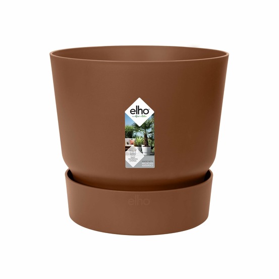 Pot elho greenville rond brun 14 cm