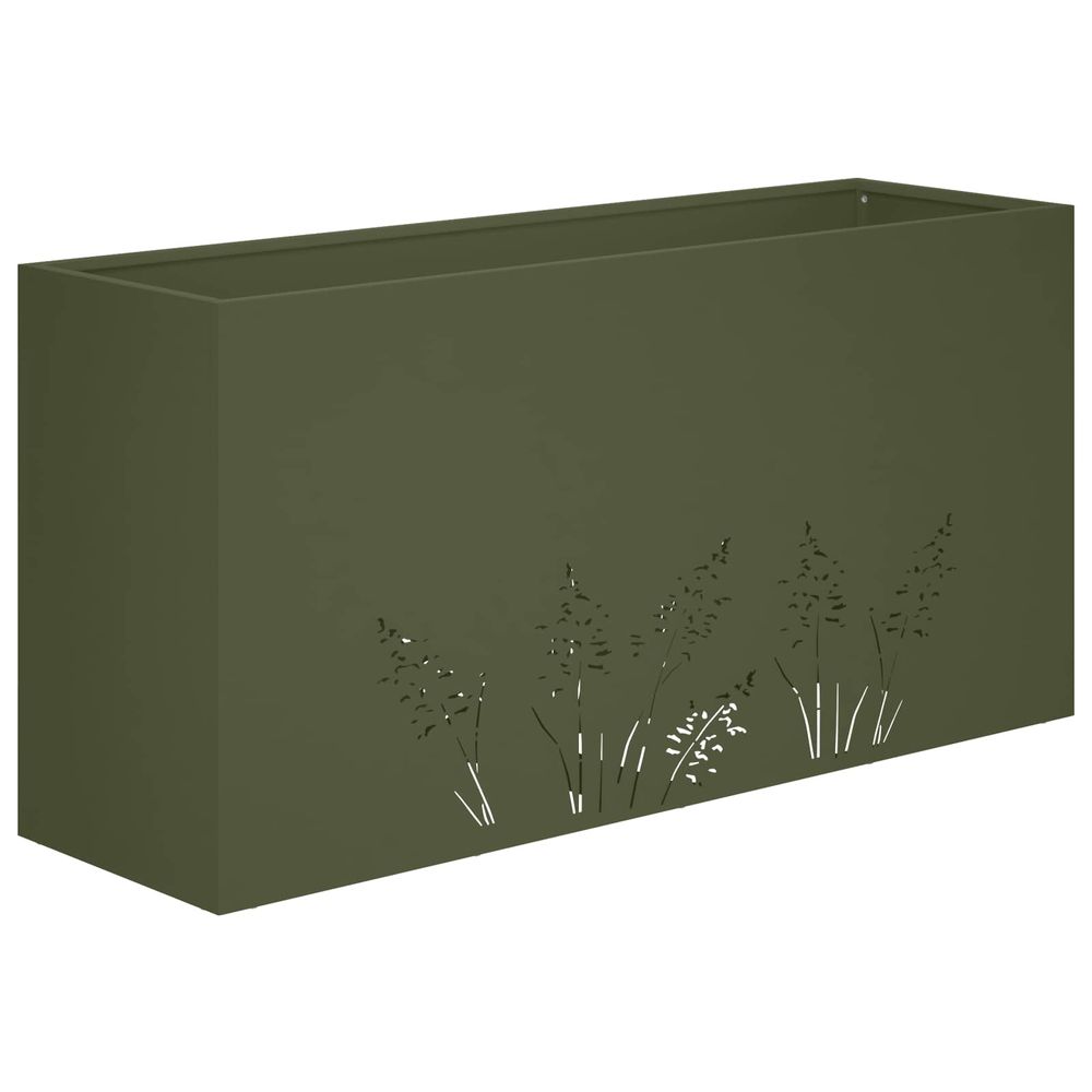 Cache-pot de jardin vert olive 100 x 20 x 49 cm