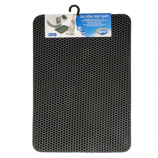 Tapis de litière pour chat swift 45x65 cm noir