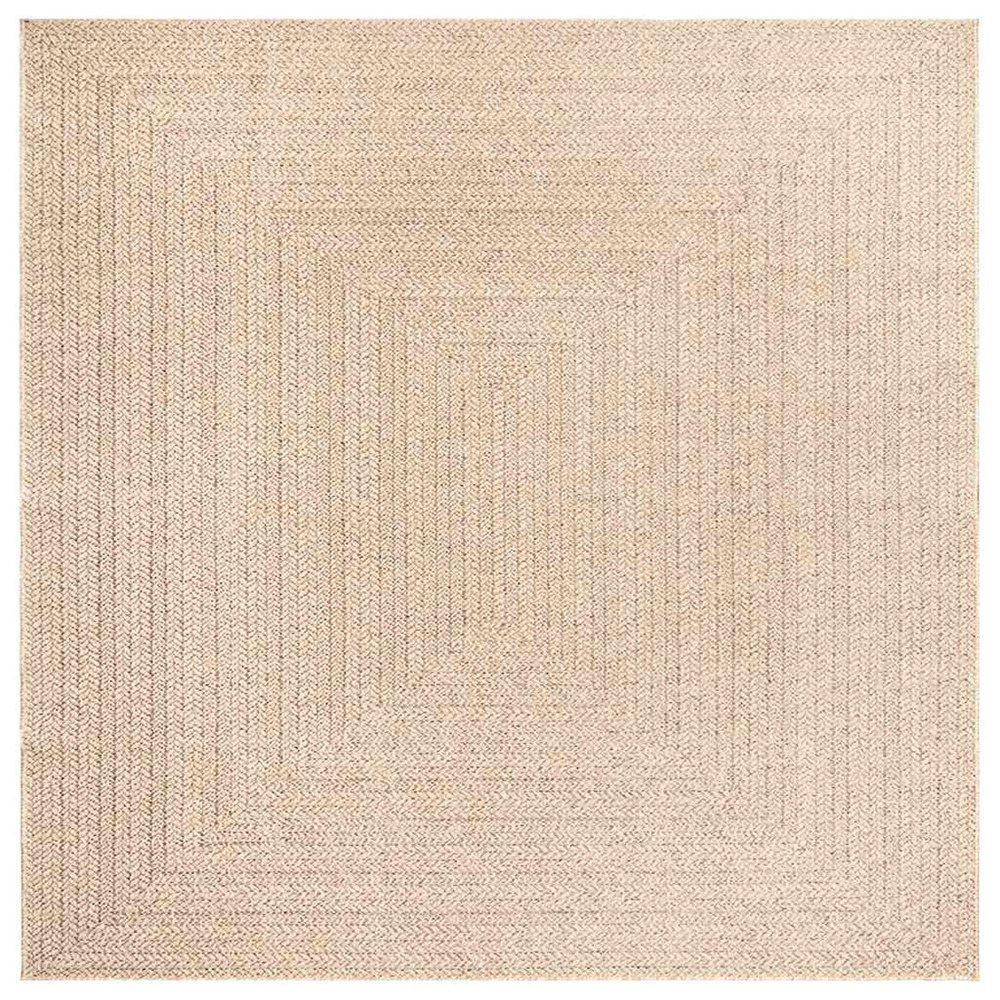 Tapis zizur beige 240x240 cm aspect de jute intérieur extérieur