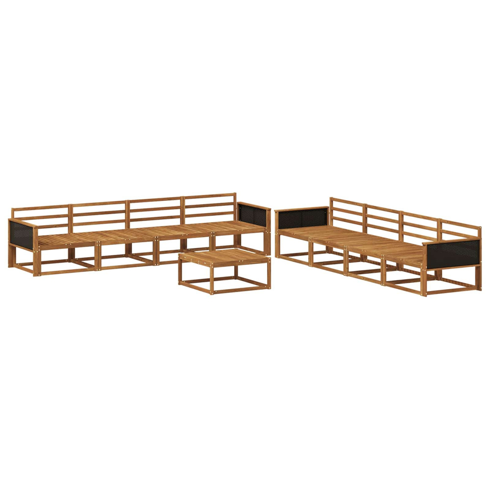 Ensemble de canapés d'extérieur 9 pcs naturel