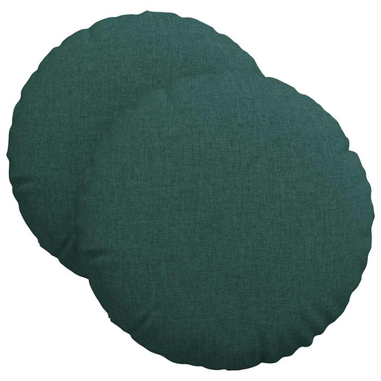 Coussins de siège 2 pcs vert foncé ø40 x 13 cm tissu