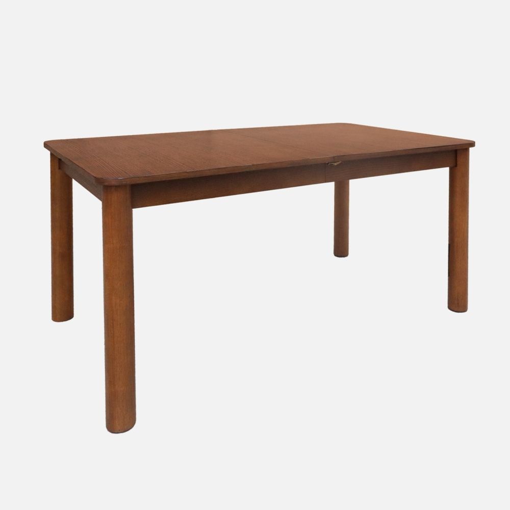 Table à manger rectangulaire extensible bois d'hévéa et placage chêne 6 à 10 places - 170-270cm - solene