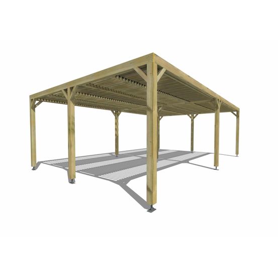 Pergola bois • 8m x 5m • indépendante • sens largeur • lames orientables bioclimatiques incluses • livraison comprise