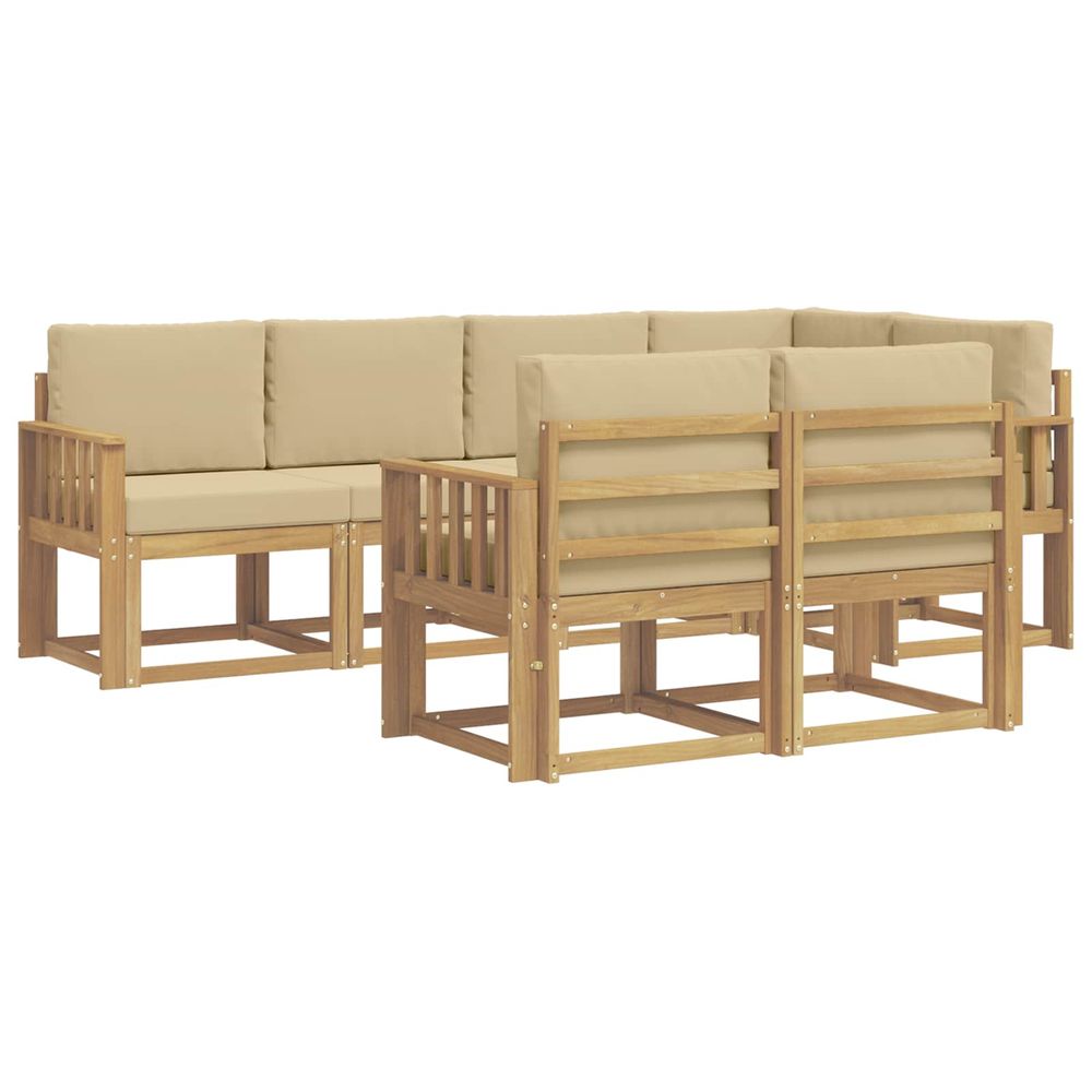 Ensemble de canapés d'extérieur 7 pc blanc et beige polyester