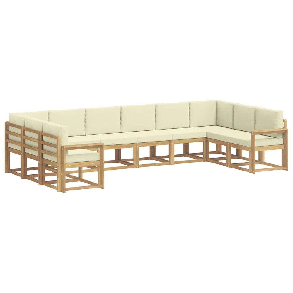 Ensemble de canapés d'extérieur 10 pc blanc et crème