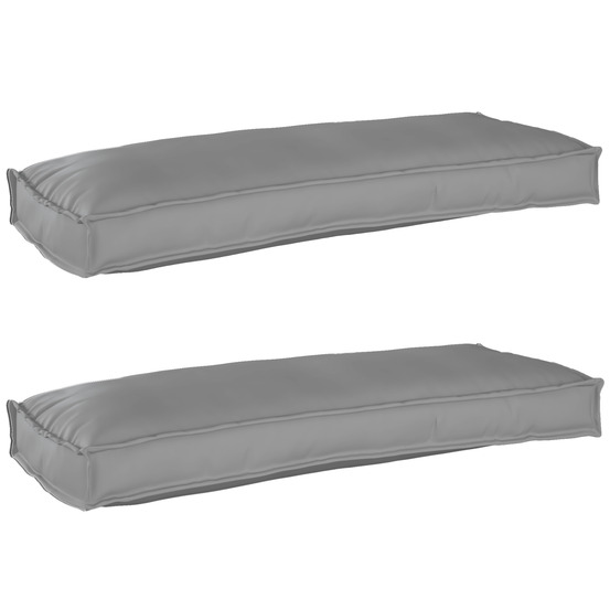 Set de coussins de palette 2 pcs gris 100 x 40 x 8 cm