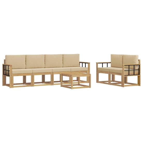 Ensemble de canapés d'extérieur 7 pc blanc et beige