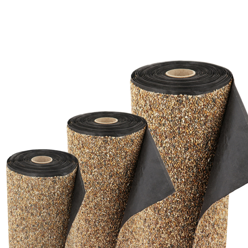 Bâche gravillonnée 1m x 0,4 m de large pour les bords de cours d'eau de jardin, revêtement de bassin, couleur sable