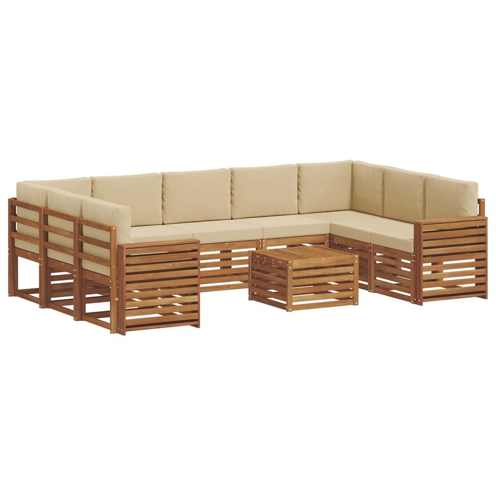 Ensemble de canapés d'extérieur 10 pc naturel et beige
