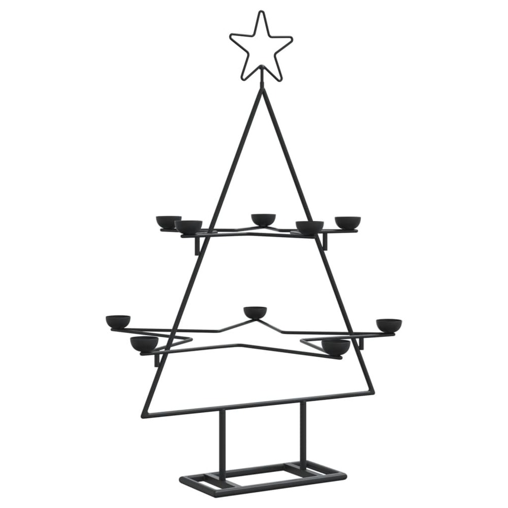 Arbre de noël en métal pour décoration noir 75 cm