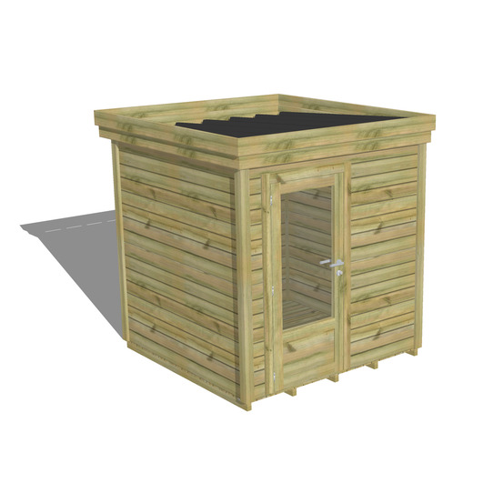Abri de jardin bois pin traité autoclave 27mm - 2,14x2,14m / 5m2 - bac acier - plancher bois