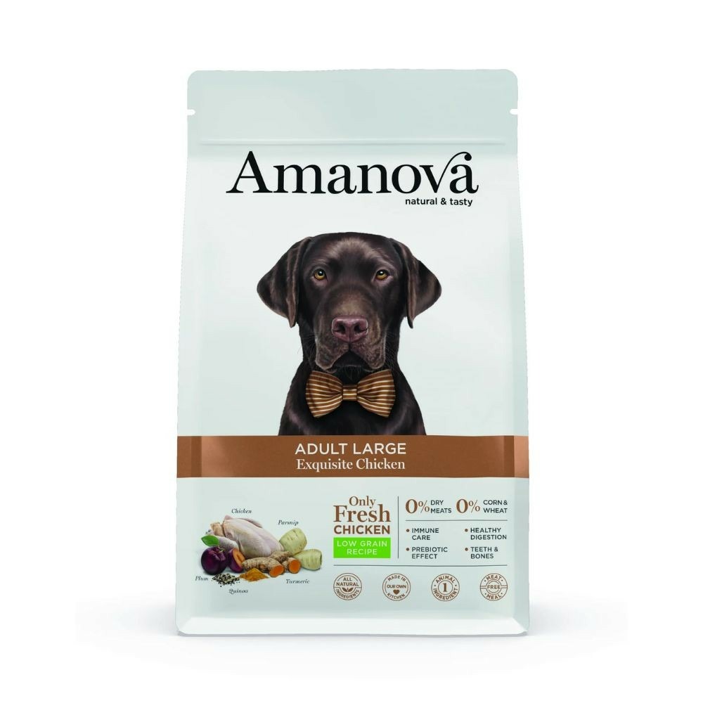 Croquettes chien grande race poulet amanova 12 kg