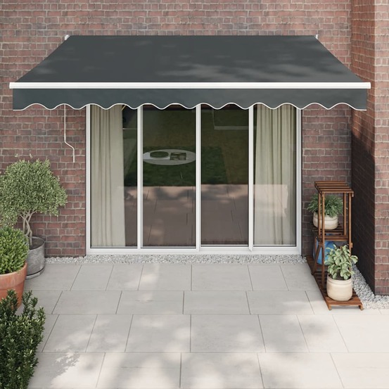 Auvent rétractable anthracite 3x2,5 m tissu et aluminium