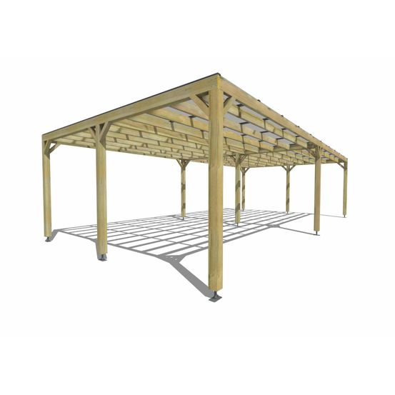 Pergola bois • 10m x 5m • indépendante • sens largeur • couverture étanche transparente incluse • livraison comprise
