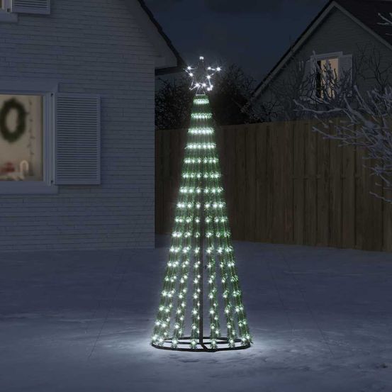 Sapin de noël lumineux 275 led pour jardin et intérieur blanc froid 180cm