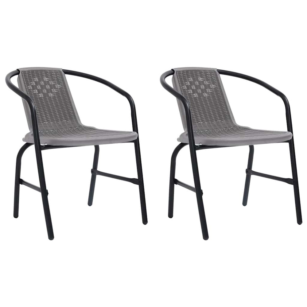Chaises de jardin lot de 2 plastique rotin et acier 110 kg