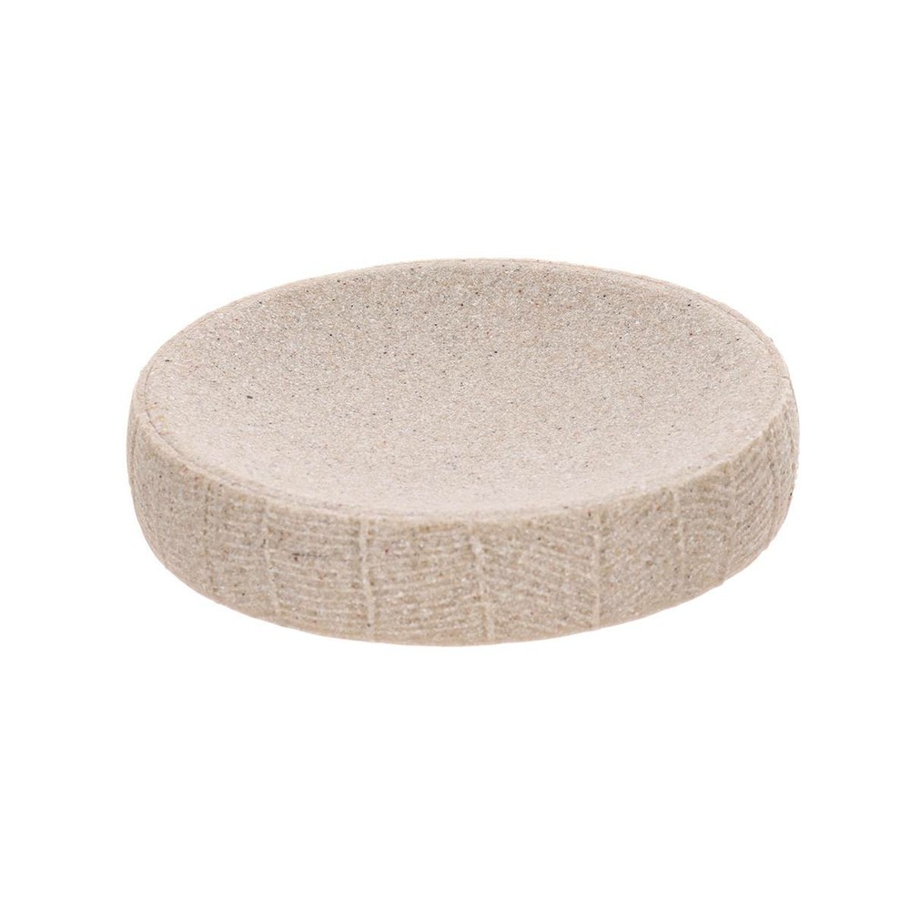 Porte savon en polyresine effet feuille - naturel