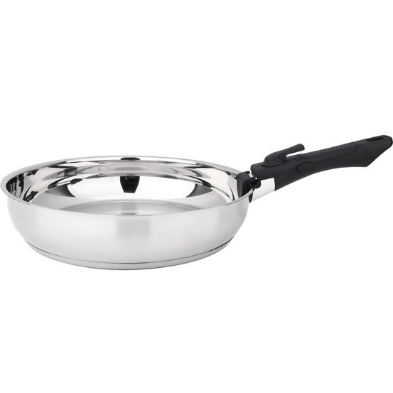 Lot de 2 poêles inox 24 et 28 cm + poignée - 341960