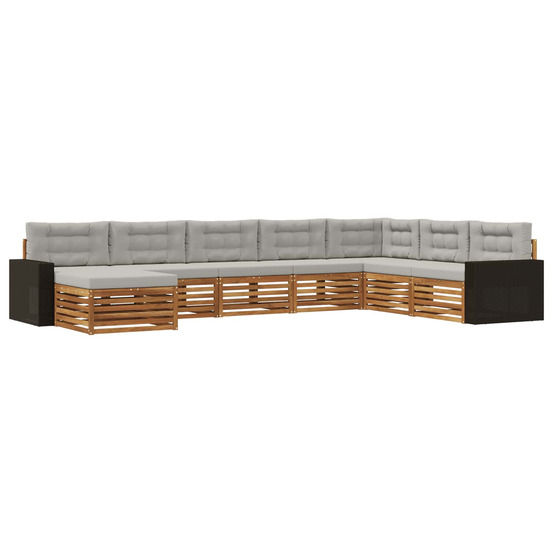 Ensemble de canapés d'extérieur 8 pcs naturel et gris clair
