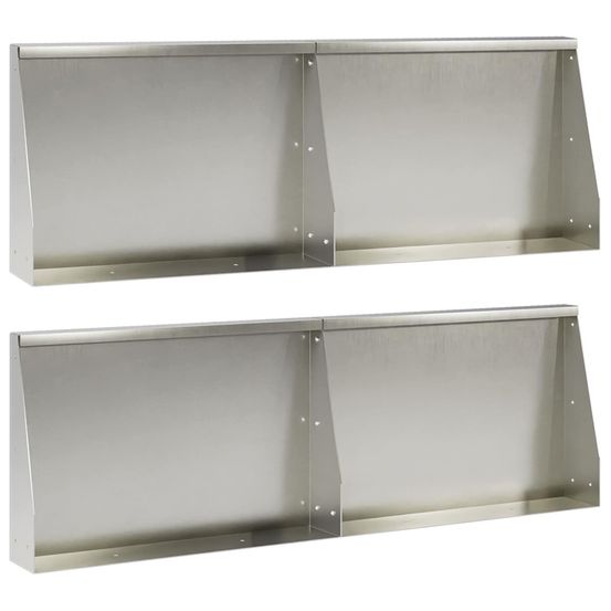 Mur de soutènement 4 pc 60 x 12 x 50 cm acier inoxydable