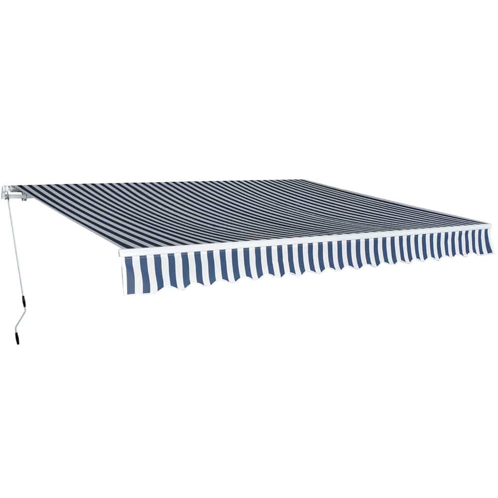 Auvent pliable manuel 400 cm bleu/blanc