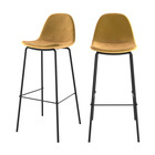 Henrik  - chaise de bar en velours 75 cm  (lot de 2)
